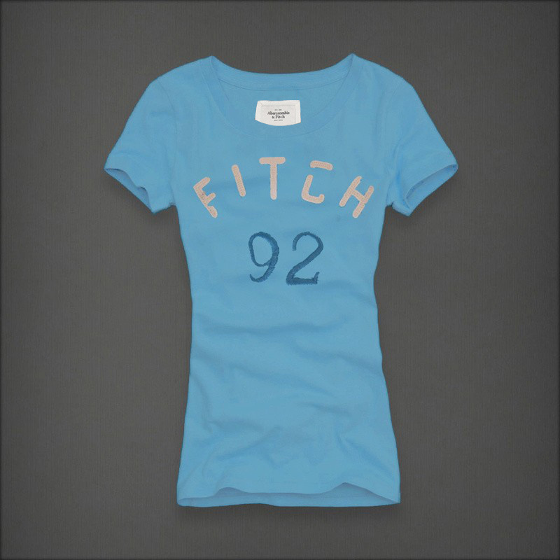 Abercrombie Fitch Mujeres De Cuello Redondo Corto Remera AF8209